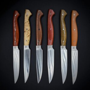 6 Couteaux de table - panaché bois naturel