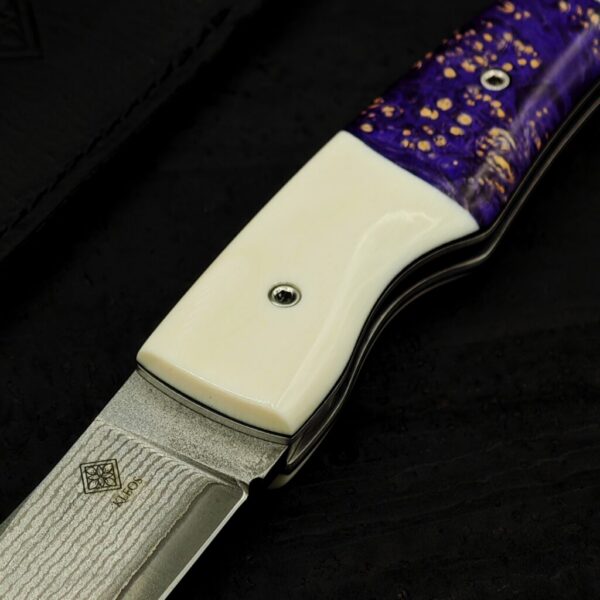 Couteau pliant Lykos Elforyn et érable teinté violet